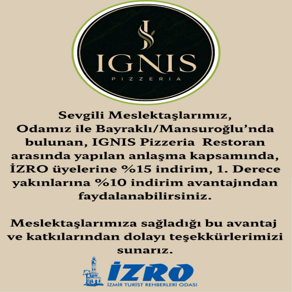 Odamız ile IGNIS Pizzeria  Restoran arasında yapılan işbirliği